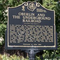 Oberlin Underground Railroad marker, Side 1.jpg