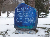 2012-2-14, Oberlin Rock, Memorial to Emma Rose Coleman