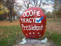 2009-11-3, Oberlin Rock, Tracy for President of OCOPE